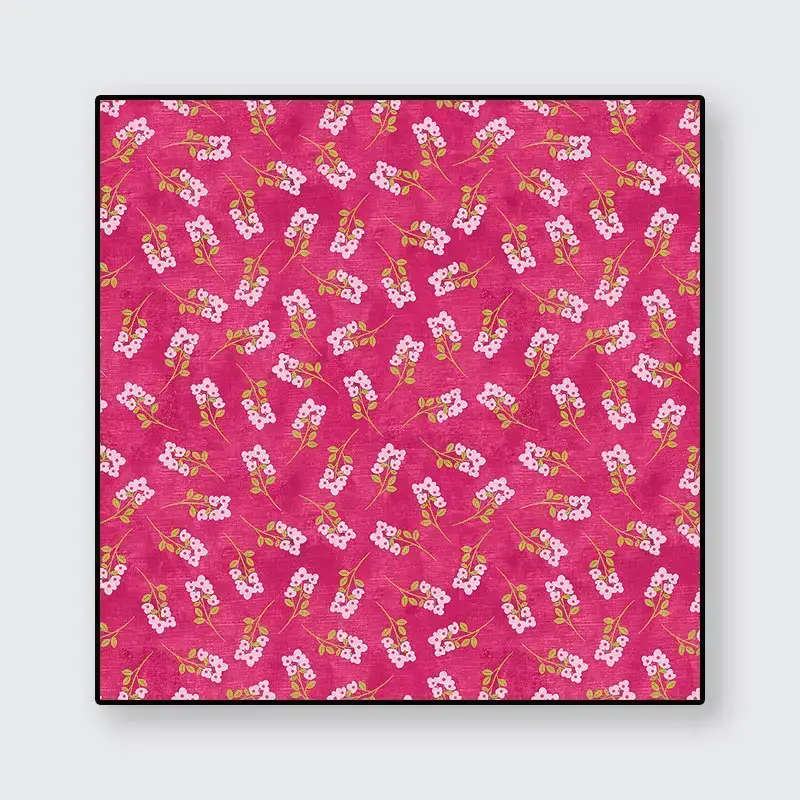 Chalk Garden Sprigs hot pink von Benartex Pinker Stoff mit rosa und grünen Zweigen