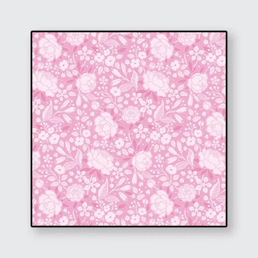 Frolic hot silhouettte pink mit Rosen und Blumen von Benartex