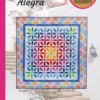 Quilt nach der Anleitung „Alegra“ von Quiltbites, gefertigt mit 16 Fat Quarters, Blumenstoff und Wonder Curve Ruler, farbenfrohes Patchwork-Design in 173 x 173 cm