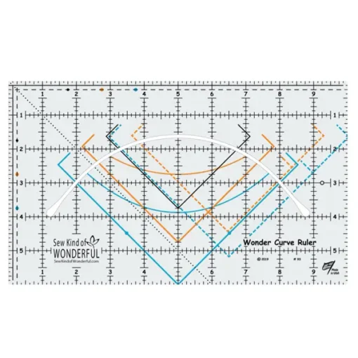 Wonder Curve Ruler – farbig markiertes Patchworklineal kaufen von Sew Kind of Wonderful für Kurvenmuster und kreative Quilts