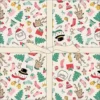 Charm Pack „Oh What Fun“ von Poppie Cotton: 42 bunte Weihnachtsstoff‑Quadrate mit Rentier-, Schneeflocken‑ und Tannenbaum‑Motiven
