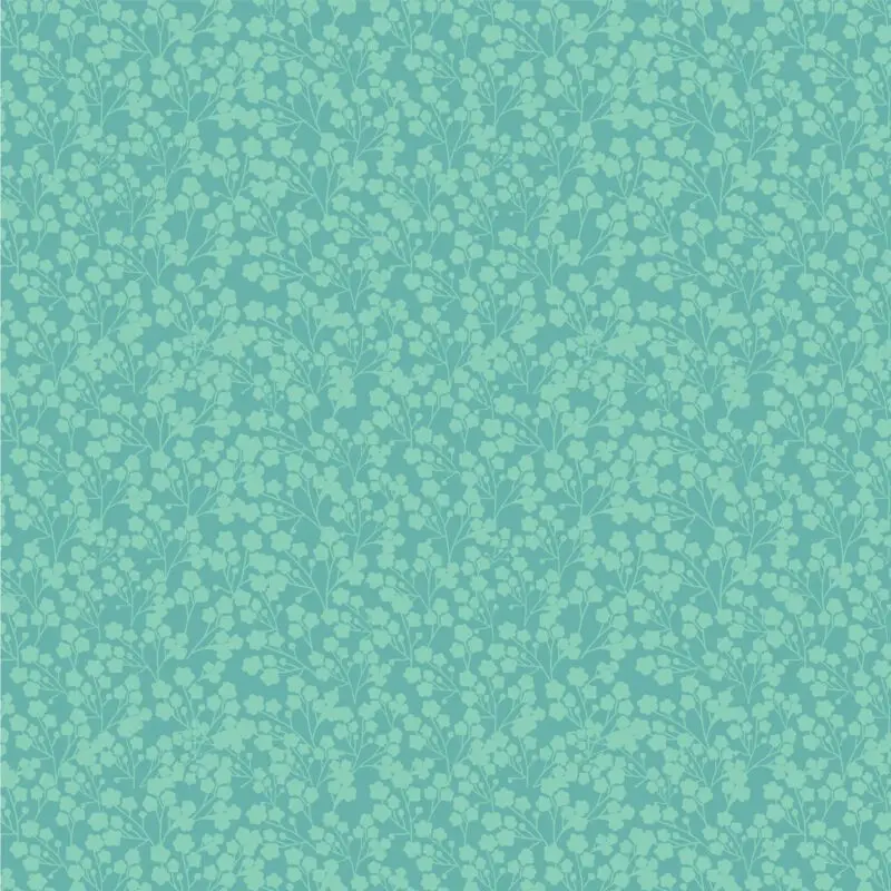 Wildflowers Teal – türkisfarbener Baumwollstoff mit Wildblumen von Poppy Cotton
