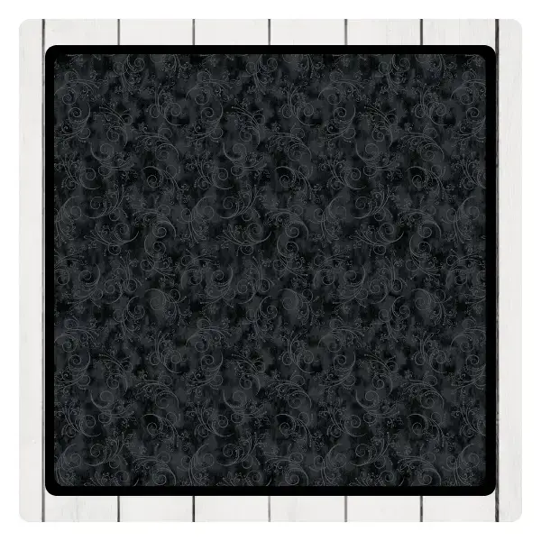 Detailansicht des Quiltstoffs Black on Black aus der Equinox-Kollektion von Benartex mit tonalem Swirl-Muster