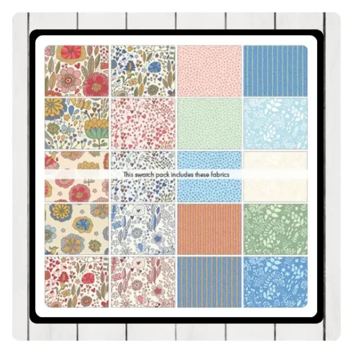 Bird Song Layer Cake von Benartex – Stoffpaket mit 42 farblich sortierten 10″×10″ Karo‑Quadraten