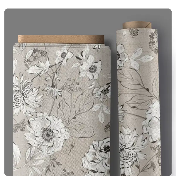 Cremefarbener Baumwollstoff mit skizzenhaften grauen Blättern – perfekt als Quiltrückseite oder Quilt Backing – Botanical Sketches Flax von Windham Fabrics.