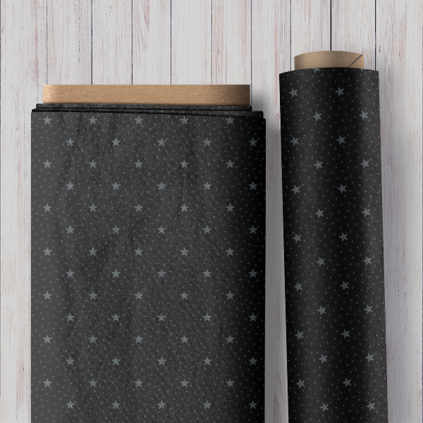 Quiltstoff Black on Black von Windham Fabrics als Stoffballen mit dezentem Sternenmuster in dunklen Schwarztönen