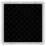 Detailansicht des Quiltstoffs Black on Black von Windham Fabrics mit tonalem Sternenmuster in Schwarz auf Schwarz