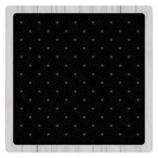 Detailansicht des Quiltstoffs Black on Black von Windham Fabrics mit tonalem Sternenmuster in Schwarz auf Schwarz