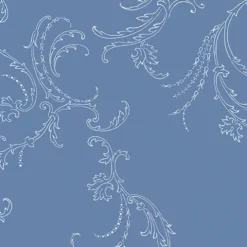 „Blauer Scroll Baumwollstoff – Jackie Scroll Medium Blue von Benartex, 100 % Baumwolle, ca. 110 cm breit“