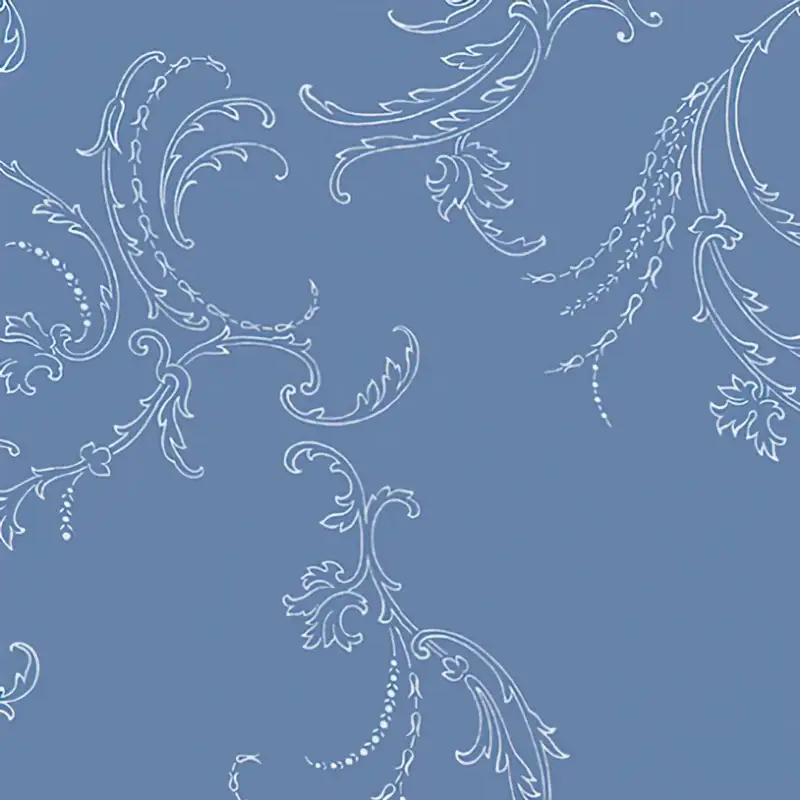 „Blauer Scroll Baumwollstoff – Jackie Scroll Medium Blue von Benartex, 100 % Baumwolle, ca. 110 cm breit“