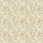 Beiger Baumwollstoff mit Tannennadeln und Gold-Metallic-Akzenten – A Winter’s Day – Grand Fir Beige 4744M‑70 von Benartex.