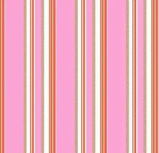 „Rosa Chevron Baumwollstoff – Darling Chevron Stripe 53033‑6 Pink/Weiß/Orange, 100 % Baumwolle, ca. 110 cm breit“