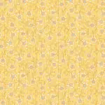 „Gelber Blumenstoff mit silbernen Metallic-Akzenten – Fun Flowers Yellow von Benartex, 100 % Baumwolle, ca. 110 cm breit“