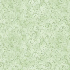 „Grüner Ornamentstoff mit feinen Ranken – Breezy Scroll Sage von Benartex, Baumwolle, ca. 110 cm breit“