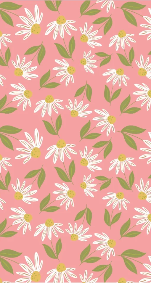 Calico Cowgirls – Big Sunnies Pink von Poppie Cotton: Zarter Landhausstoff mit cremefarbenen Blumen auf Rosa – ideal für Patchwork, Quilts und romantische Nähprojekte.
