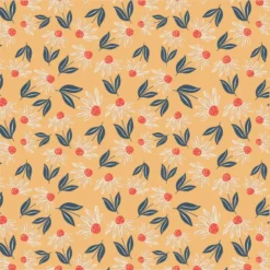 Calico Cowgirls – Big Sunnies Yellow Stoff von Poppie Cotton mit Sonnenblumen auf gelbem Hintergrund