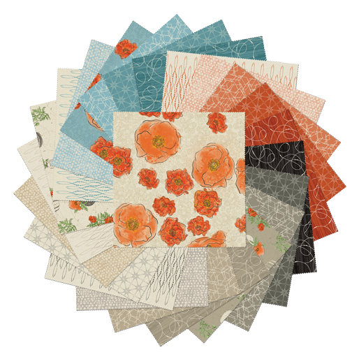 Layercake Quiltstoffe – Modern Vintage von Benartex mit 42 Quadraten