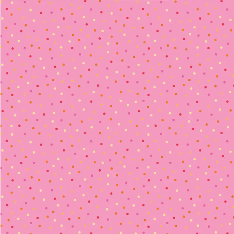 „Pinker Mini‑Pünktchen‑Stoff – Country Confetti Petunia Bright Pink von Poppie Cotton, 100 % Baumwolle, ca. 110 cm breit“