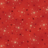 Roter Weihnachtsstoff Adorn Sparkle von Makower UK mit goldfarbenen Sternen und Metallic-Sprenkeln