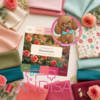 Andisa Farbwelt Rosentanz – Farbkarte für harmonische Quiltstoffe in Rosa, Türkis, Creme und Grün