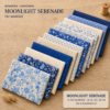 Moonlight Serenade Fat Quarter Set mit 12 blau-cremefarbenen Quiltstoffen von Amanda Murphy für Benartex